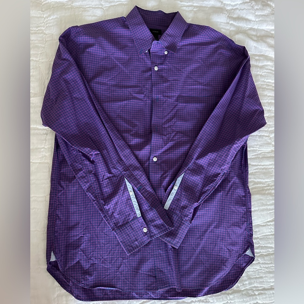 J.Crew Long Sleeve button down purple pink sz large